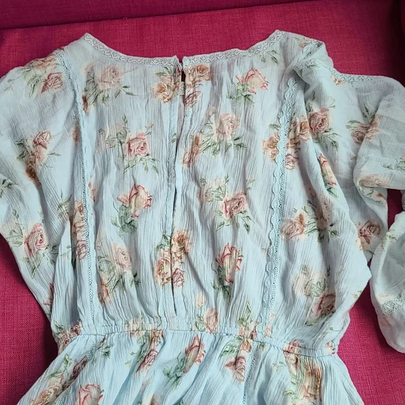 Loveshackfancy noelle floral cotton mini dress, peri XS - Picture 11 of 15